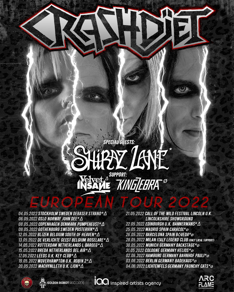 Crashdïet Europe Tour 2022 Poster
